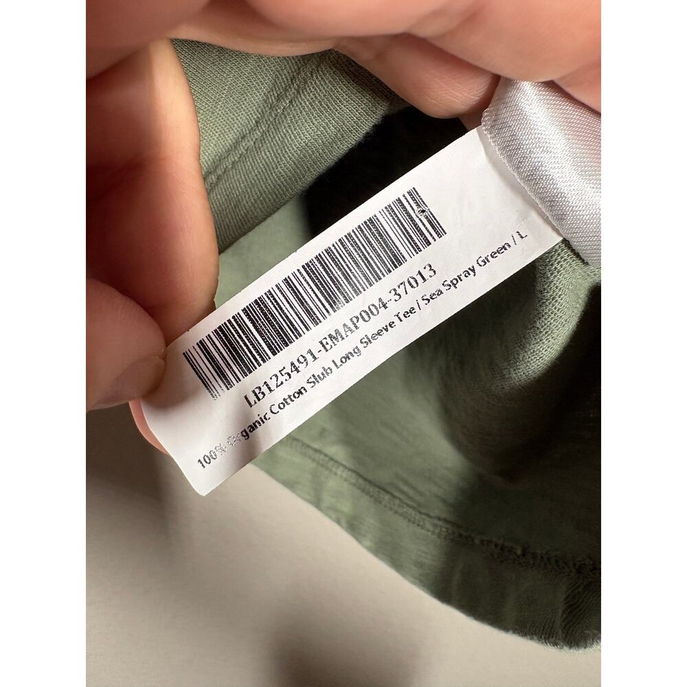 Quince Large 100% Organic Cotton Slub Long Sleeve Tee Sea Spray Green - Picture 9 of 9